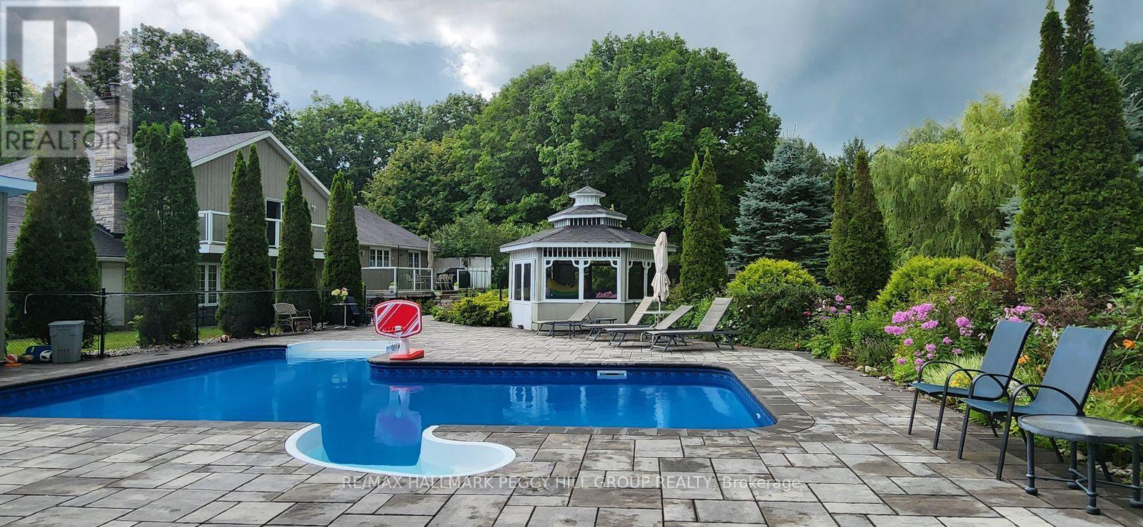2 Mills Circle, Springwater, ON - Outdoor With In Ground Pool With Deck Patio Veranda With Backyard