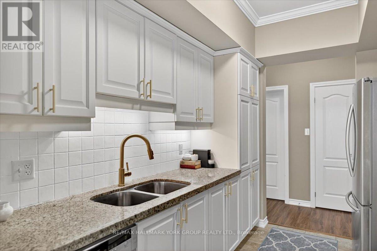 45 Ferndale Drive #211 Barrie - 211 - 45 Ferndale Drive S, Barrie, ON - Indoor Photo Showing Kitchen With Stainless Steel Kitchen With Double Sink With Upgraded Kitchen