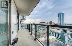 large balcony overlooking downtown area and Victoria Park -