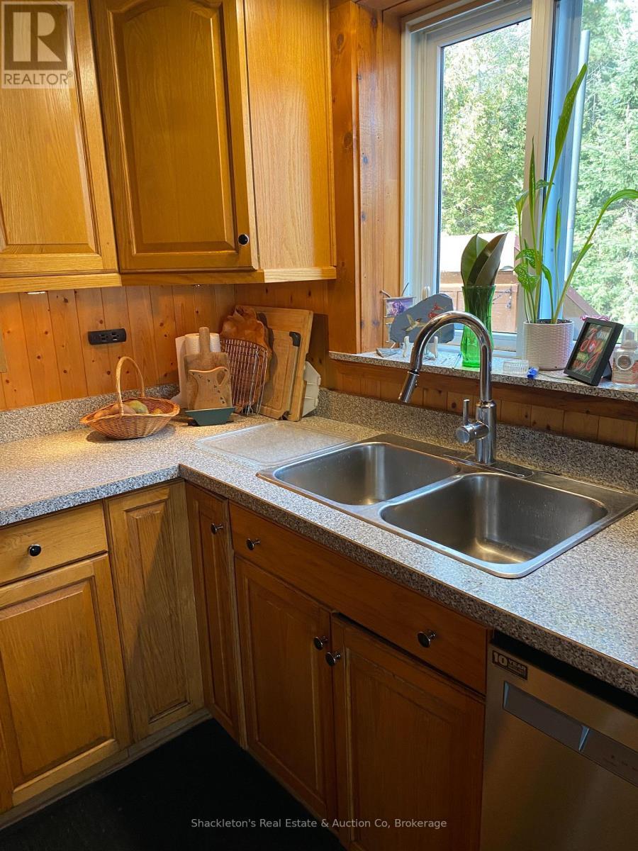 2407 Highway 11 Highway N, Unorganized Townships (Marten River), ON - Indoor Photo Showing Kitchen With Double Sink