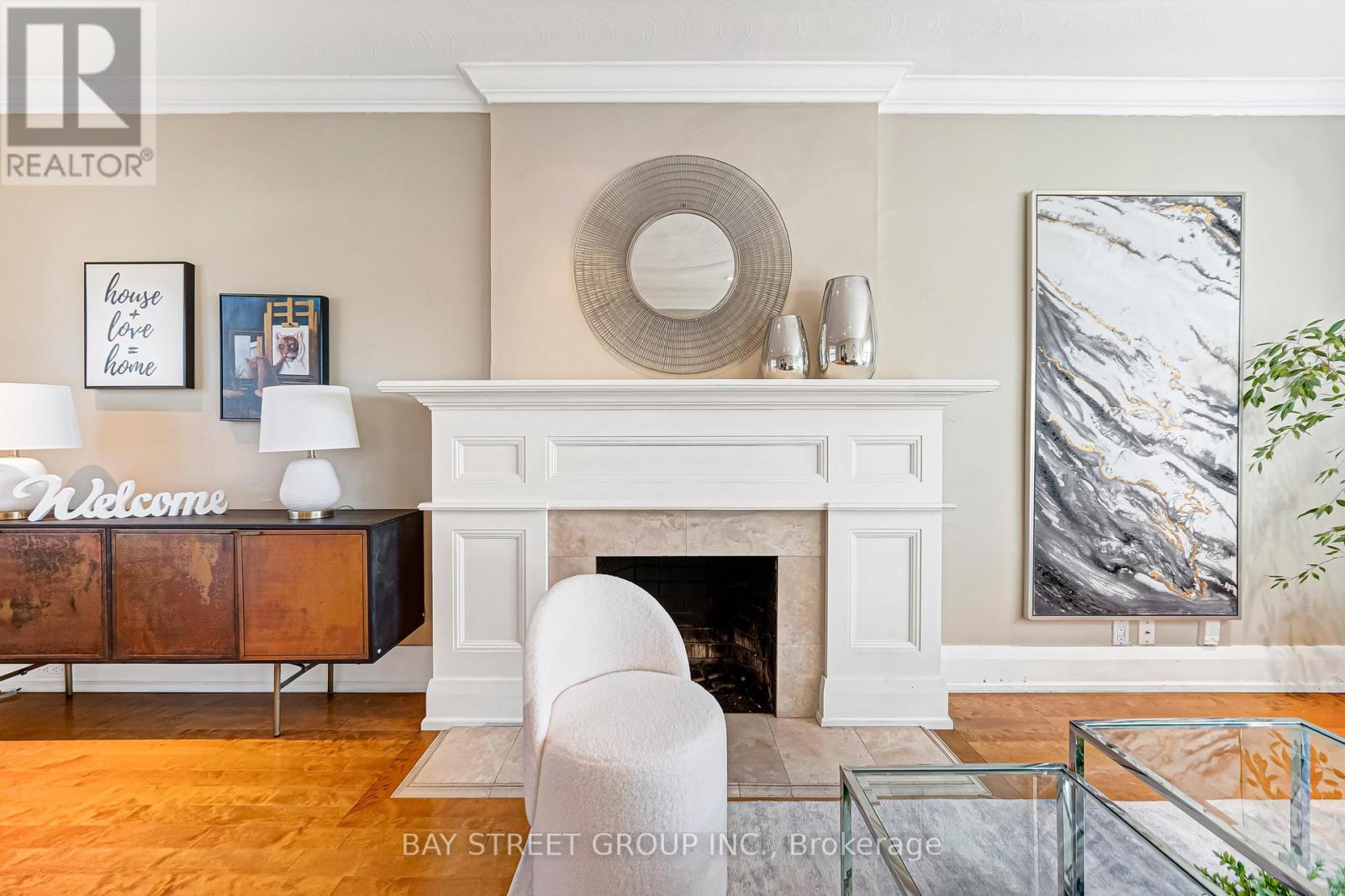 136 Humbercrest Boulevard, Toronto, ON - Indoor Photo Showing Living Room With Fireplace
