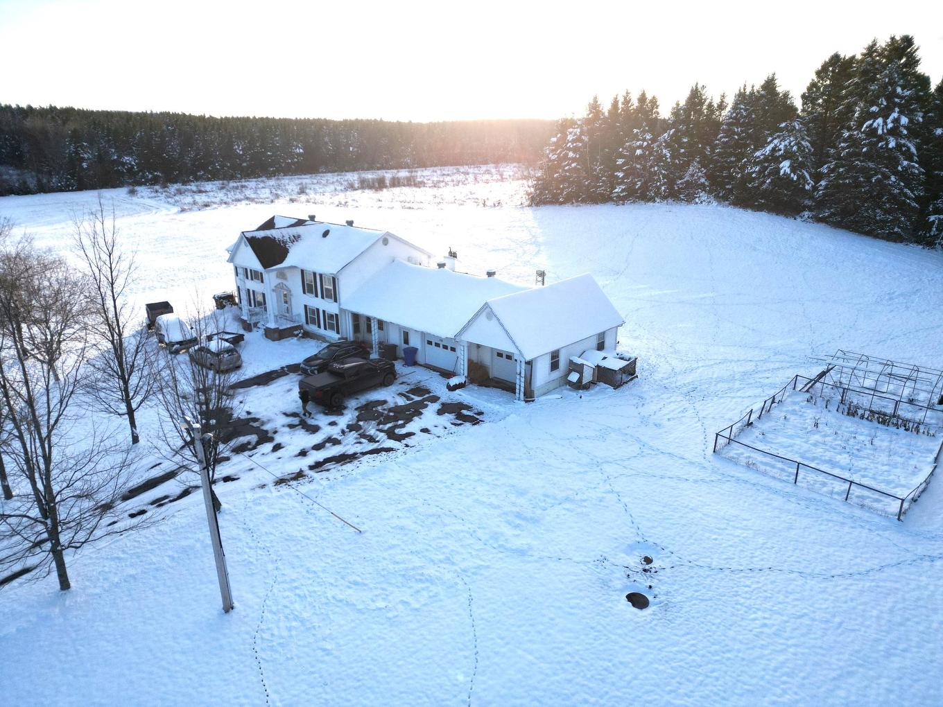 Photo aérienne - 328 6E Rang N., Saint-Honoré-De-Shenley, QC - Outdoor With Body Of Water