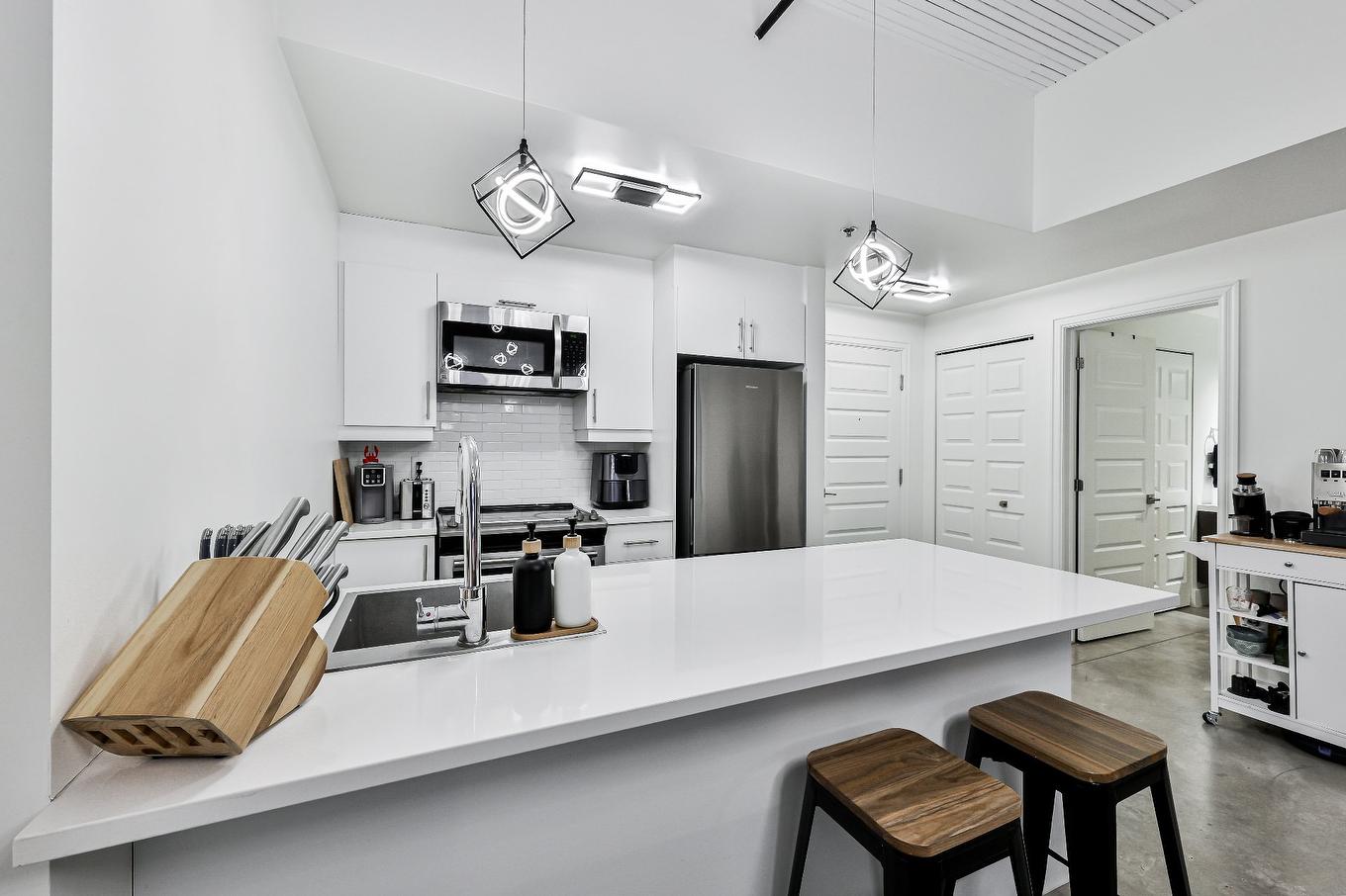 Cuisine - 202-7345 Boul. St-Laurent, Montréal (Villeray/Saint-Michel/Parc-Extension), QC - Indoor Photo Showing Kitchen With Upgraded Kitchen