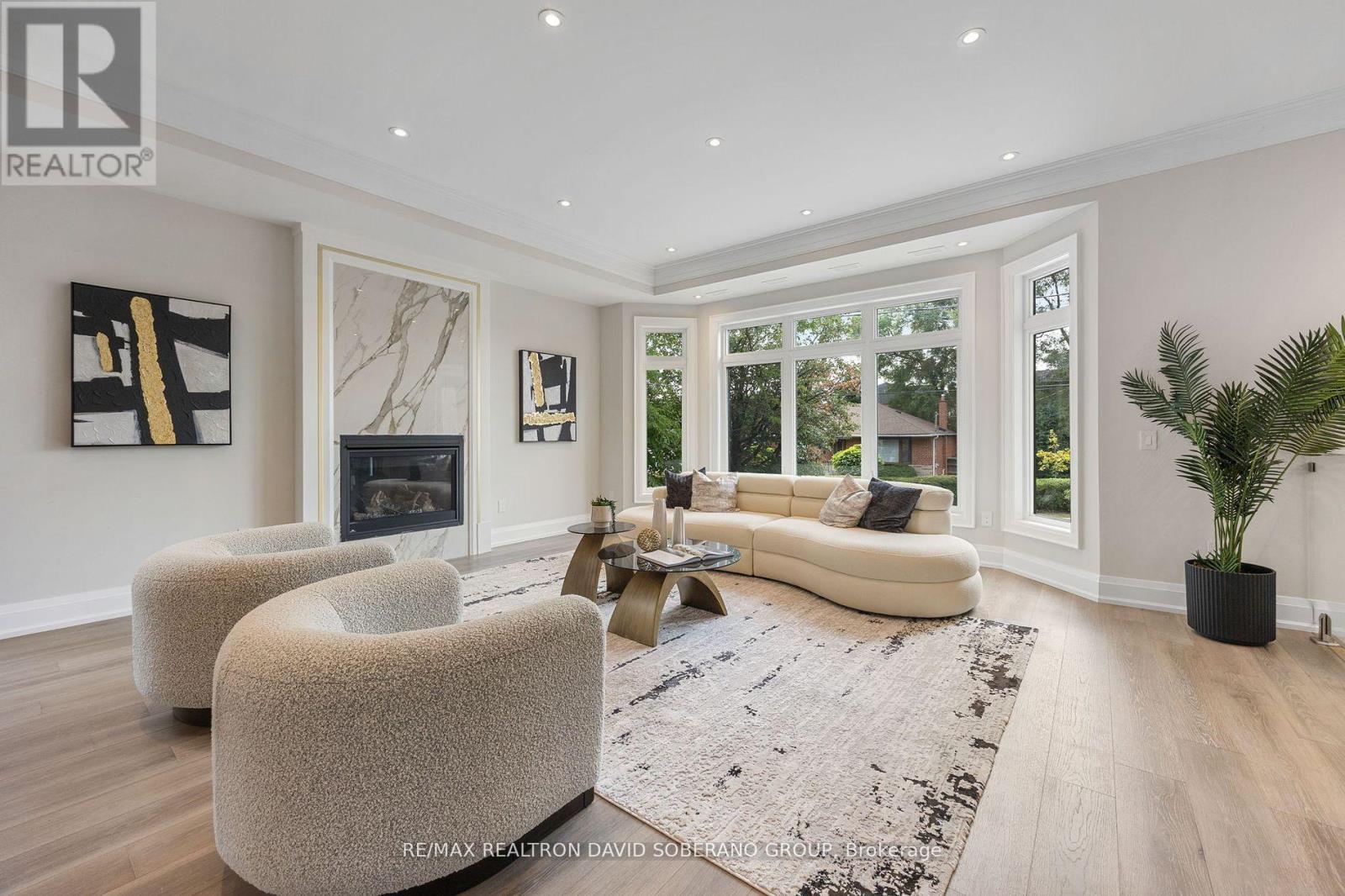 106 Allingham Gardens, Toronto, ON - Indoor Photo Showing Living Room With Fireplace