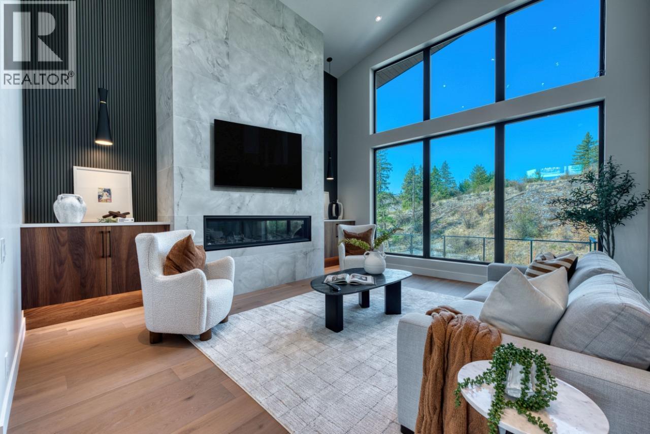 188 Wildsong Crescent, Vernon, BC - Indoor Photo Showing Living Room With Fireplace