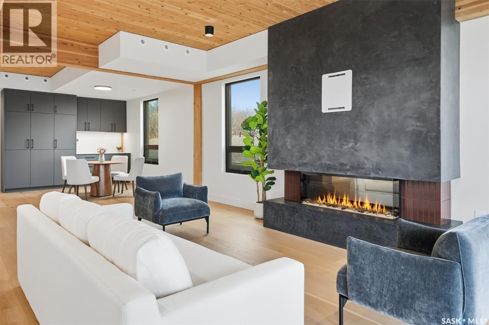 301 212 E Saskatchewan Crescent E, Saskatoon, SK - Indoor Photo Showing Living Room With Fireplace