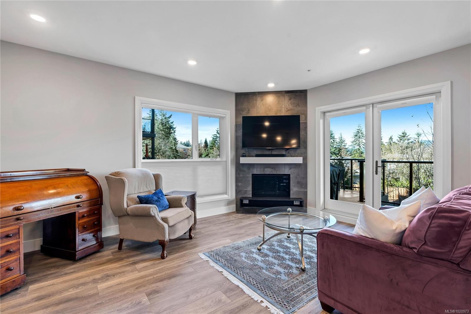 204-741 Travino Lane, Saanich, BC - Indoor Photo Showing Living Room With Fireplace