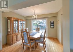 Dining area overlooking pool -