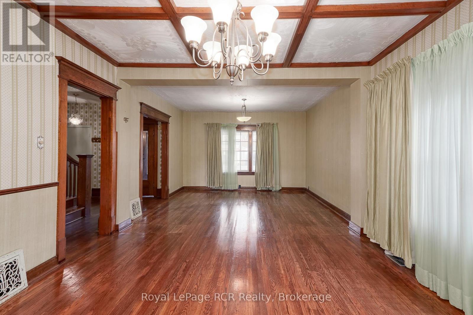 Dining area with Coffered Style Ceiling - 143 Trowbridge Street W, Meaford, ON - Indoor Photo Showing Other Room