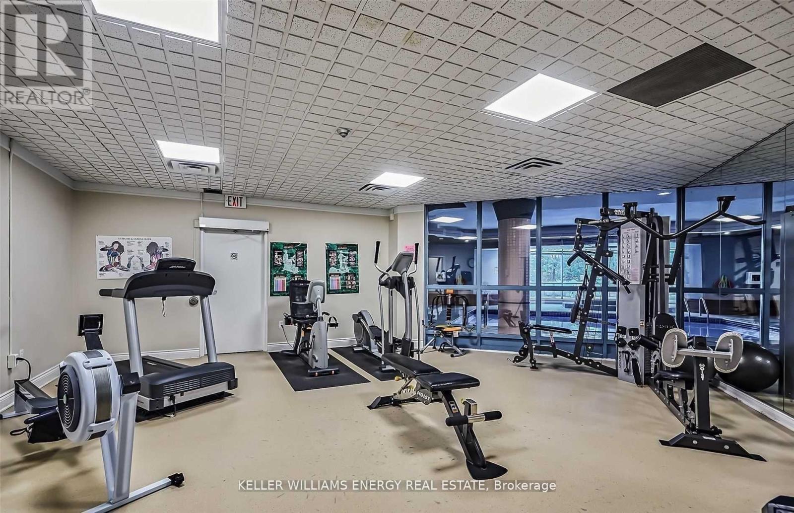 508 - 360 Watson Street W, Whitby (Port Whitby), ON - Indoor Photo Showing Gym Room