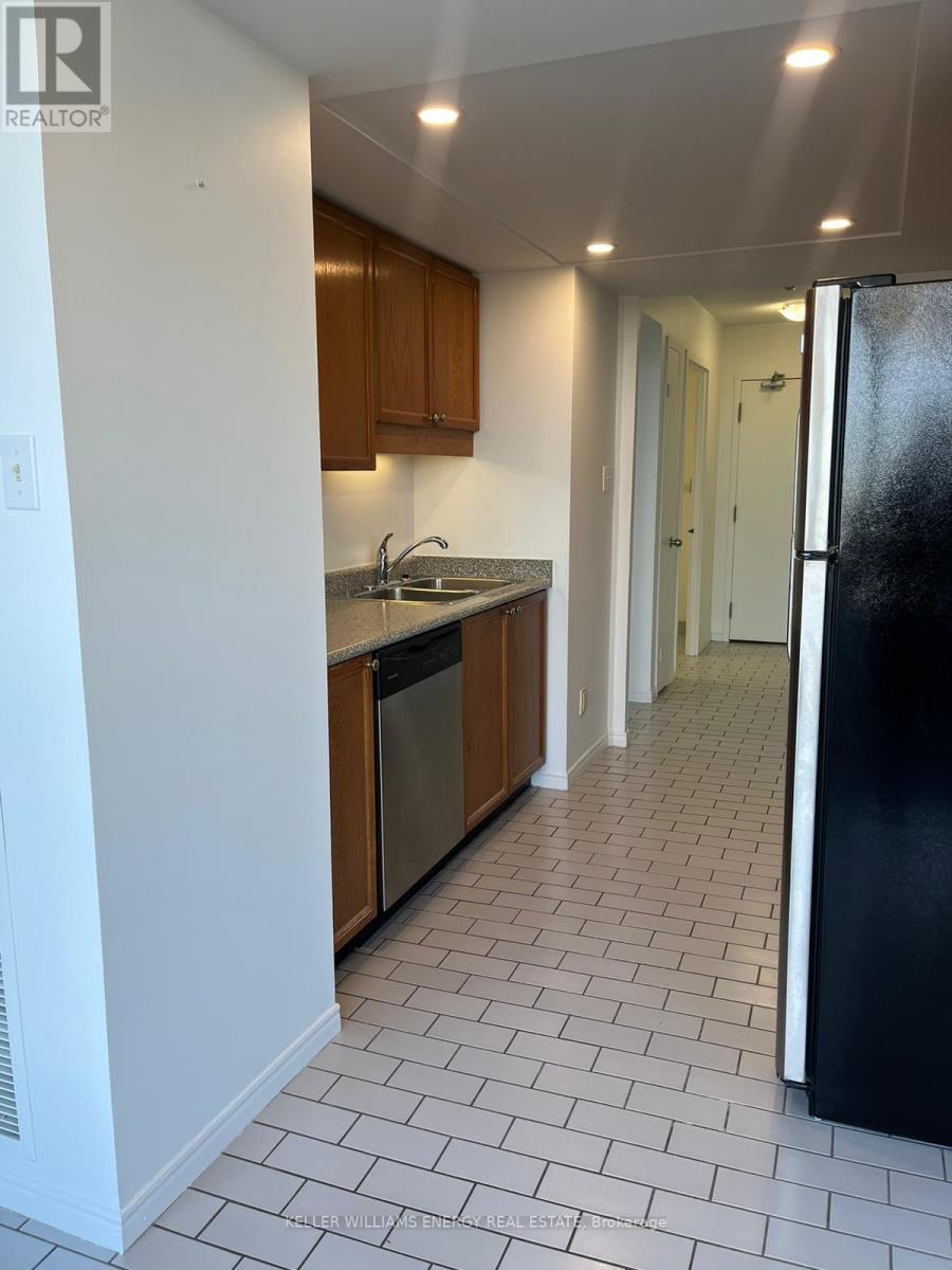 508 - 360 Watson Street W, Whitby (Port Whitby), ON - Indoor Photo Showing Kitchen With Double Sink