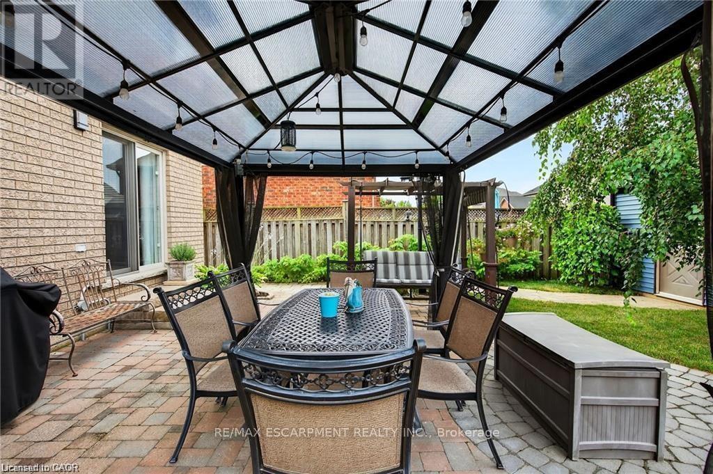 Yard w/gazebo, shed, fenced yard, interlock patio - 39 Wilbur Drive, Hamilton, ON - Outdoor With Deck Patio Veranda With Exterior