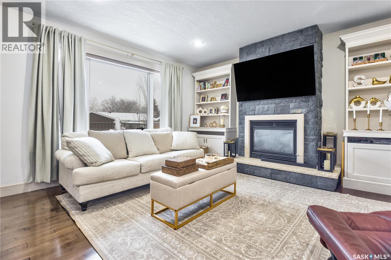 2966 Lakeview Drive, Prince Albert, SK - Indoor Photo Showing Living Room With Fireplace