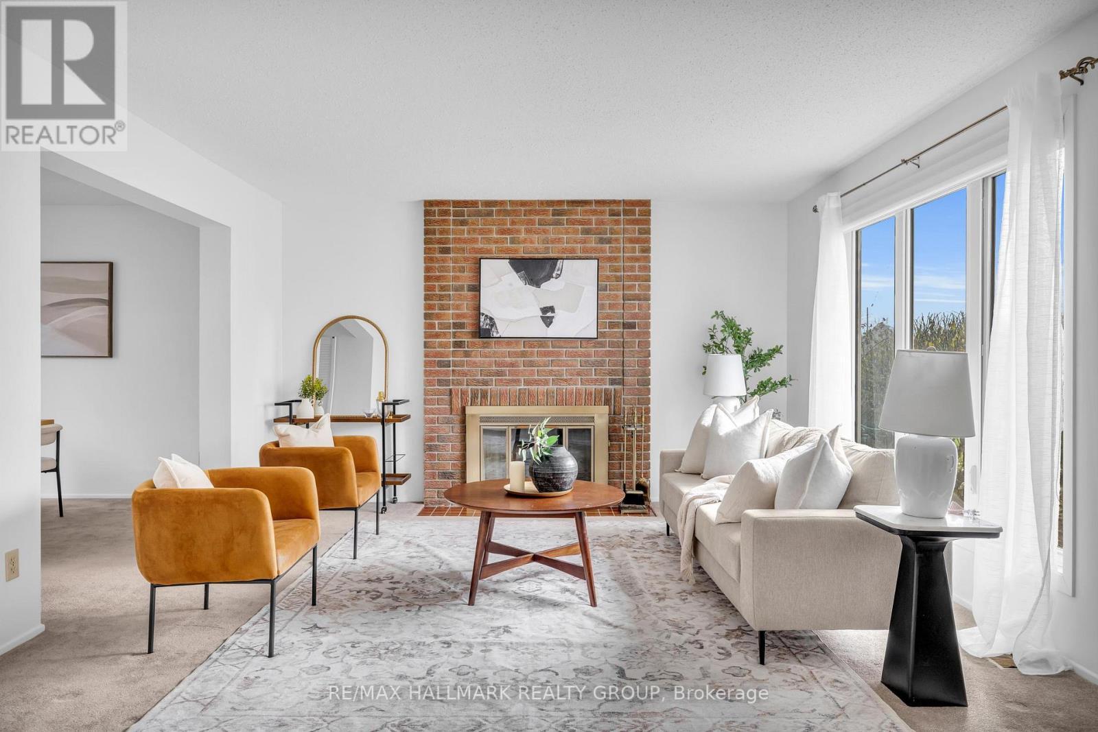 3407 Mccarthy Road, Ottawa, ON - Indoor Photo Showing Living Room With Fireplace
