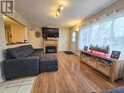 View of the living room from the side door. -