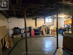 unfinished basement offers lots of storage space -