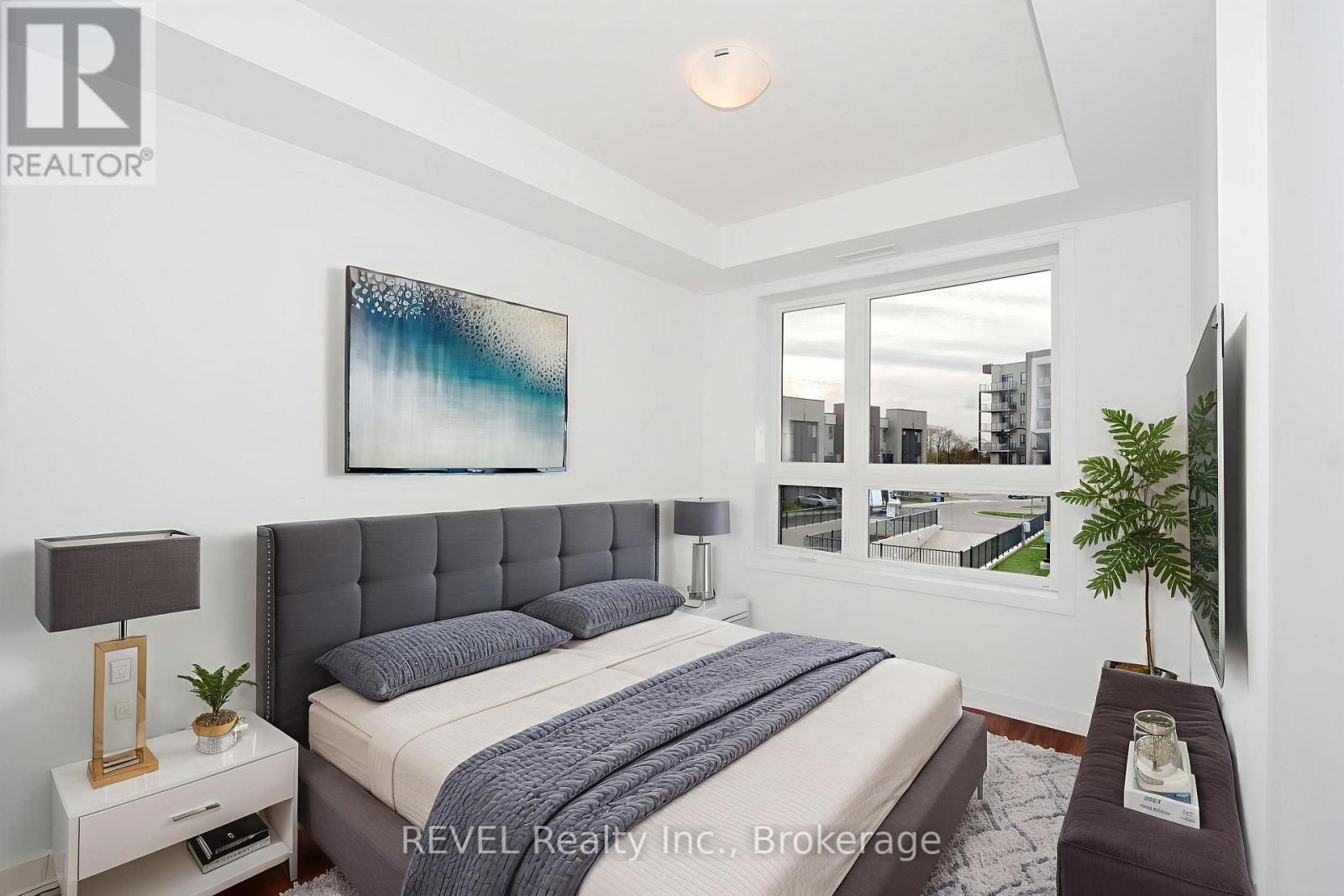 VIRTUALLY STAGED - 228 - 101 Shoreview Place, Hamilton (Lakeshore), ON - Indoor Photo Showing Bedroom