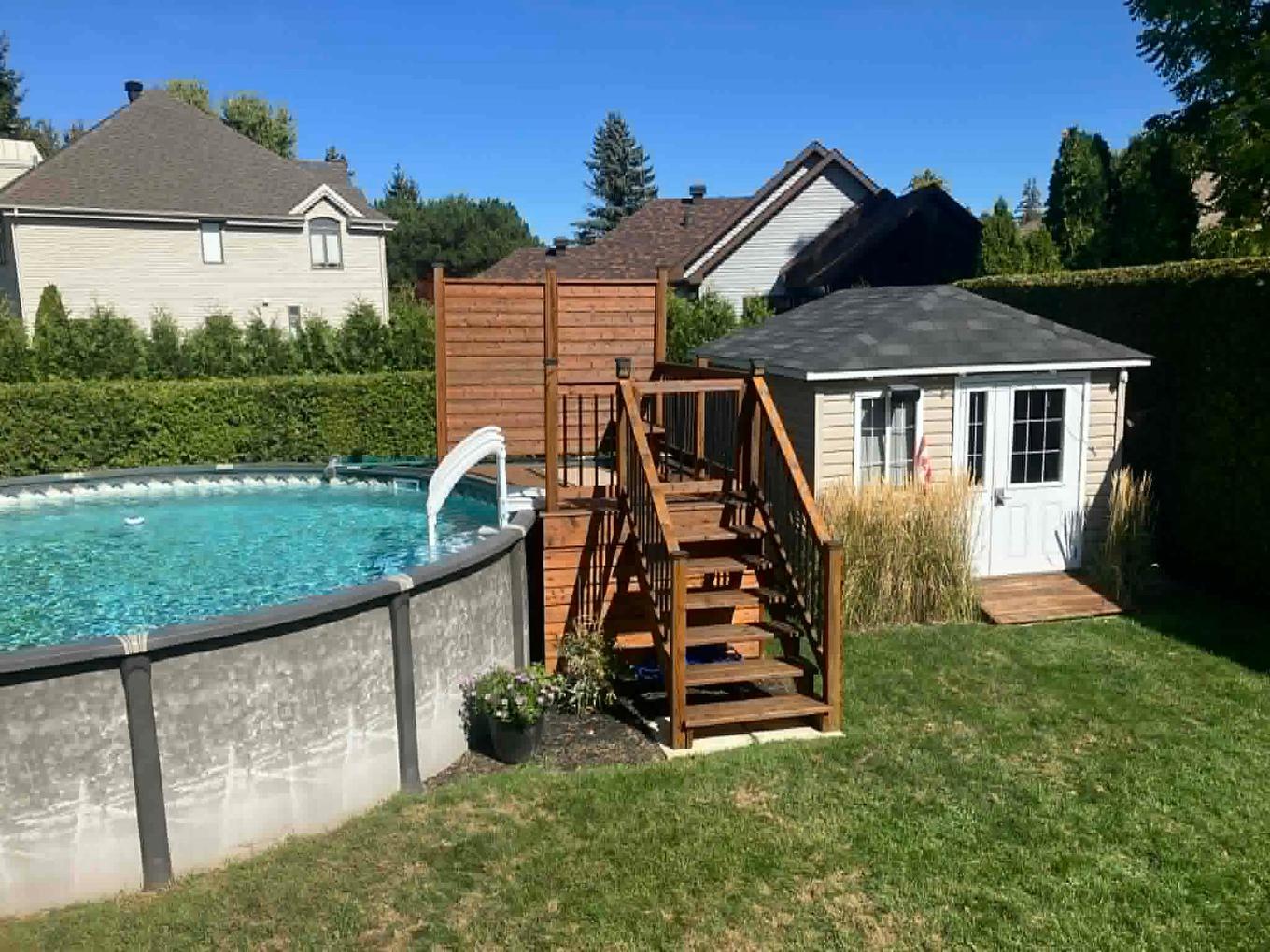 Backyard - 66 Rue Douglas-Anderson, Châteauguay, QC - Outdoor With Above Ground Pool