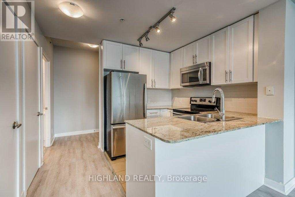 2312 - 3985 Grand Park Drive, Mississauga, ON - Indoor Photo Showing Kitchen With Stainless Steel Kitchen With Double Sink
