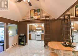 Library ladder to extra storage -