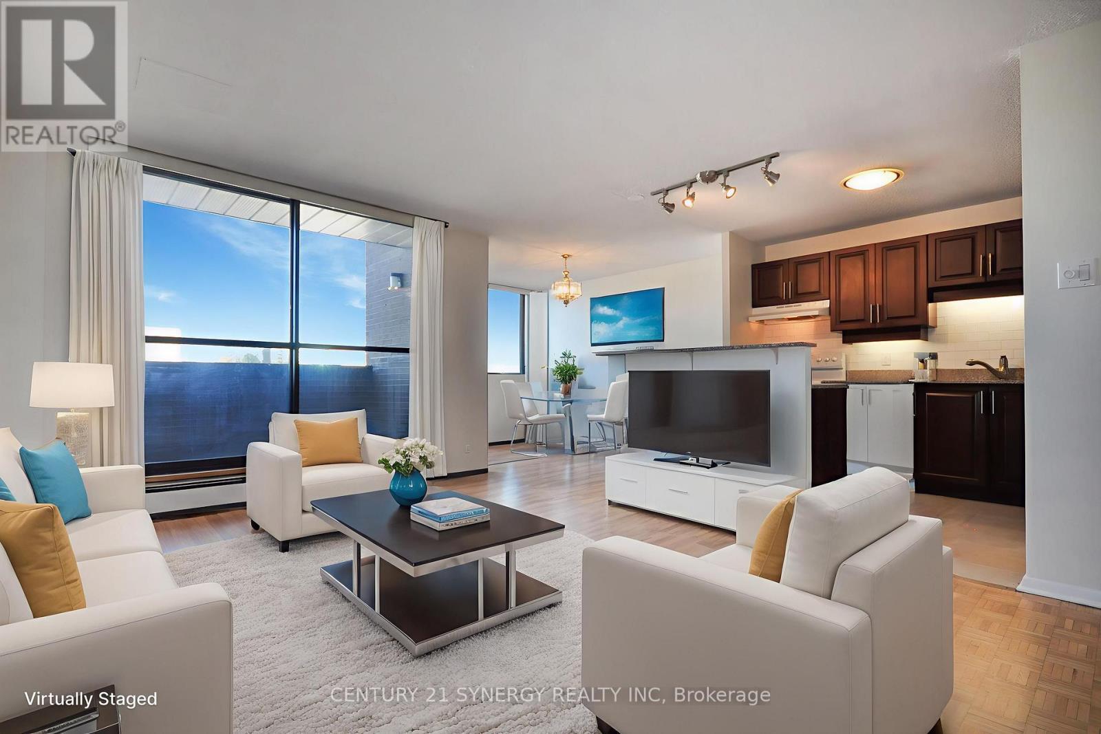 Living room - Virtually Staged - 631 - 515 St Laurent Boulevard, Ottawa, ON - Indoor Photo Showing Living Room