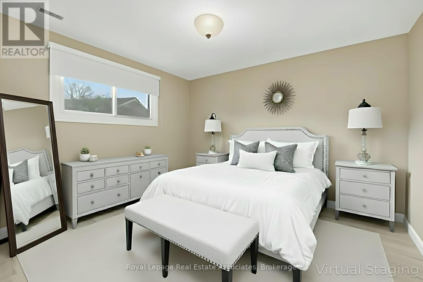 Virtually Staged - Bedroom - 47 Elmira Drive, Hamilton, ON - Indoor Photo Showing Bedroom