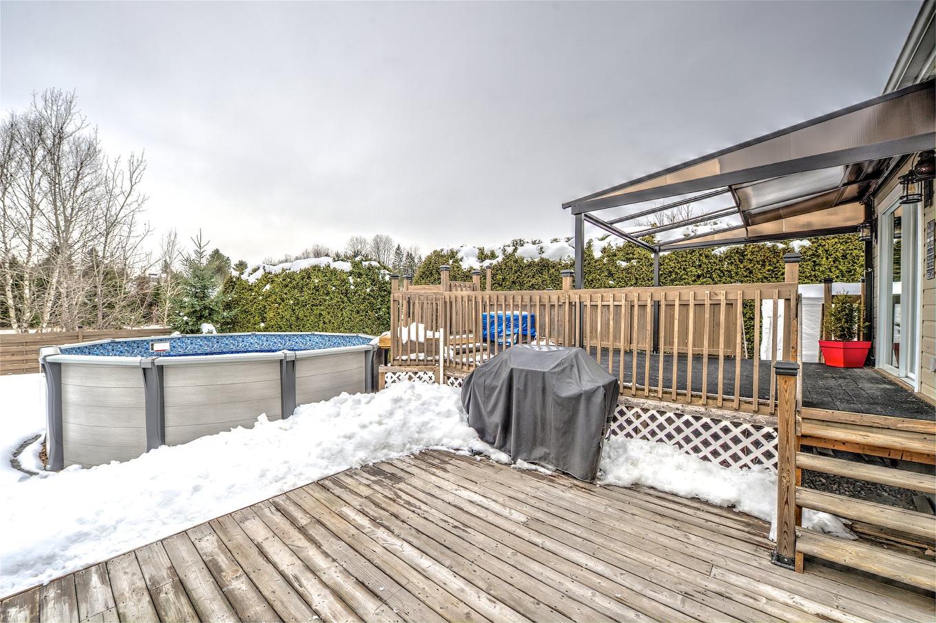 Patio - 842 Boul. Des Monts, Sainte-Adèle, QC - Outdoor With Above Ground Pool With Exterior