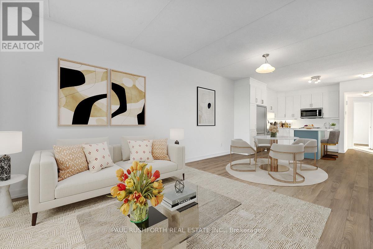 Virtually Staged-Living Area - 104 - 300 Montee Outaouais Street, Clarence-Rockland, ON - Indoor Photo Showing Living Room