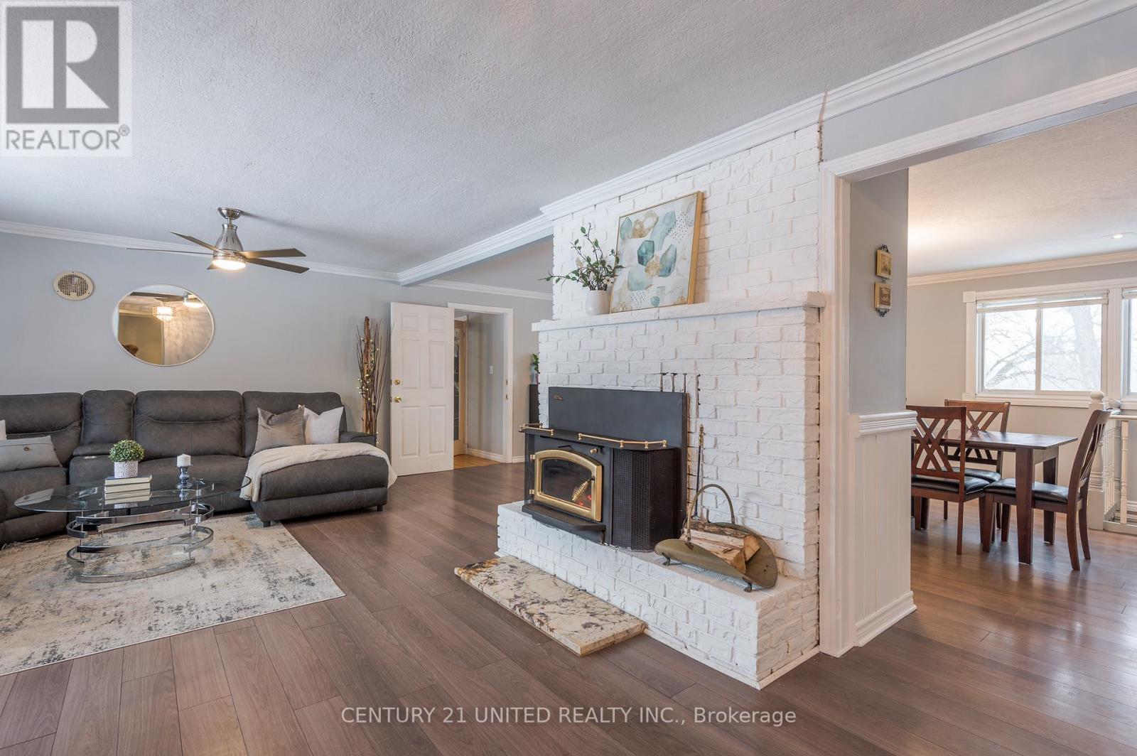 1677 Douro First Line, Douro-Dummer, ON - Indoor Photo Showing Living Room With Fireplace
