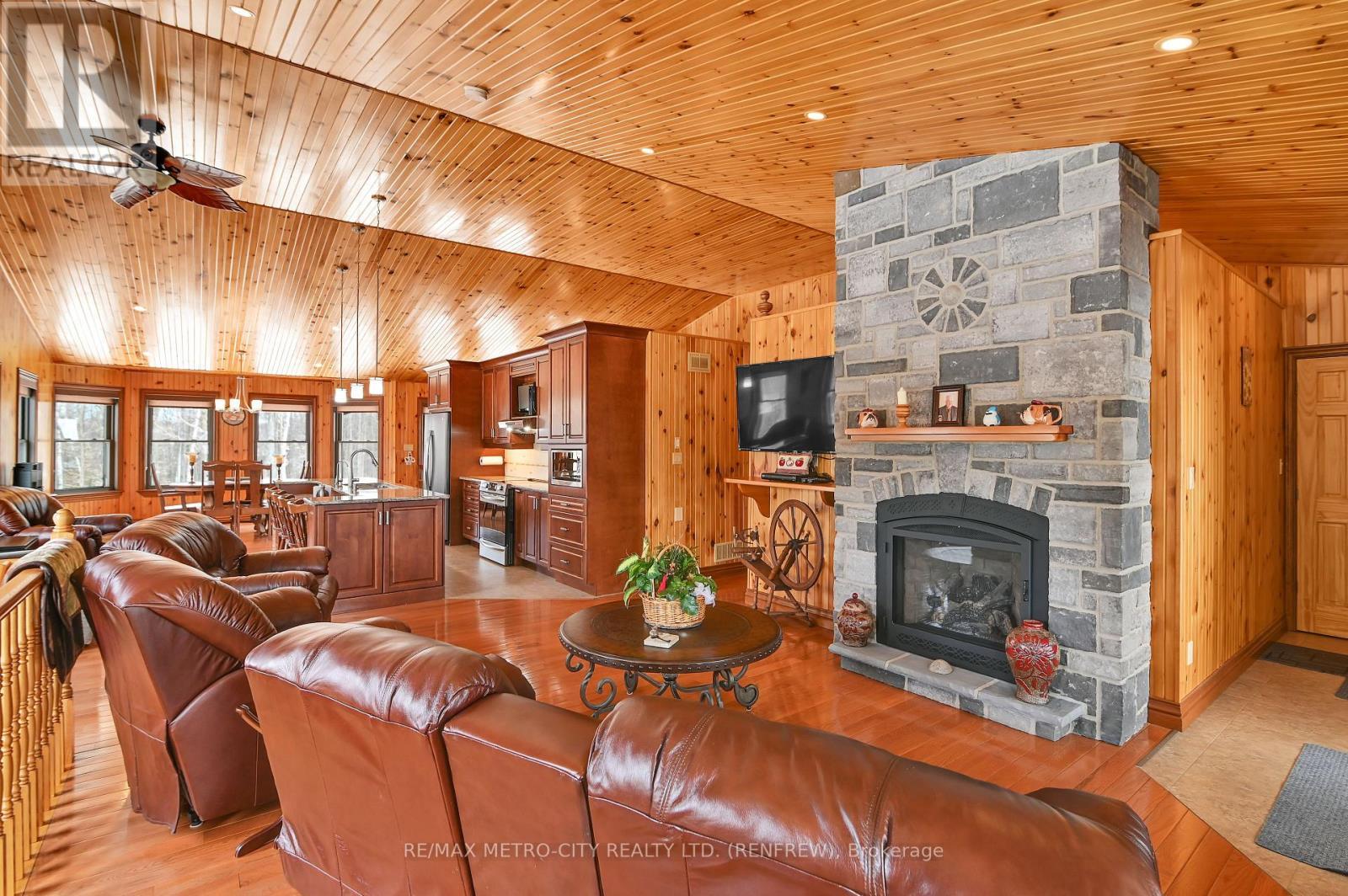 3280 Burnstown Road, Horton, ON - Indoor Photo Showing Living Room With Fireplace