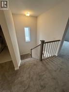 Stairs featuring carpet floors and washer / clothes dryer -