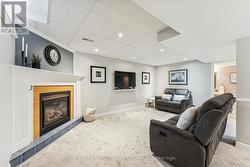 Basement Rec Room with Gas Fireplace -