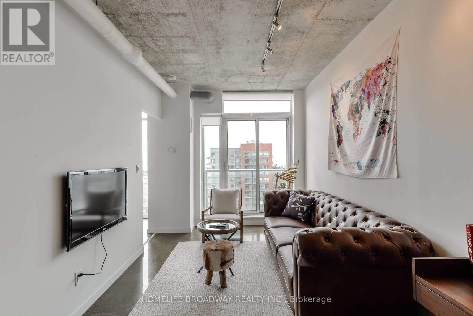 Living Room to Balcony - 2012 - 150 Sudbury Street, Toronto, ON - Indoor Photo Showing Living Room