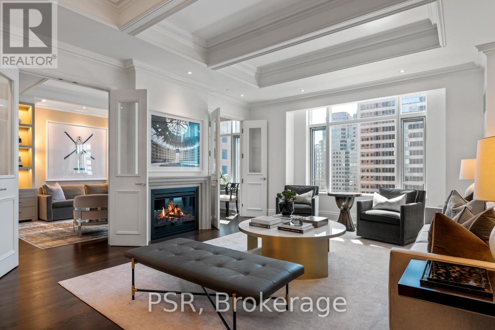 3605 - 311 Bay Street, Toronto, ON - Indoor Photo Showing Living Room With Fireplace