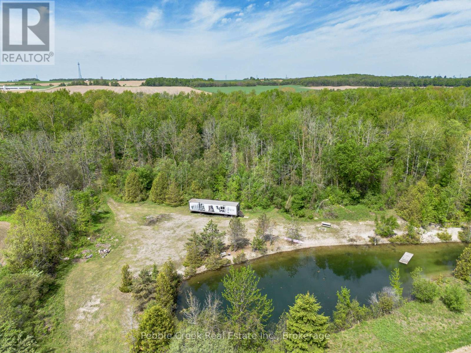 Pond & hunter's cabin - 78240 Parr Line, Central Huron (Goderich), ON - Outdoor With View