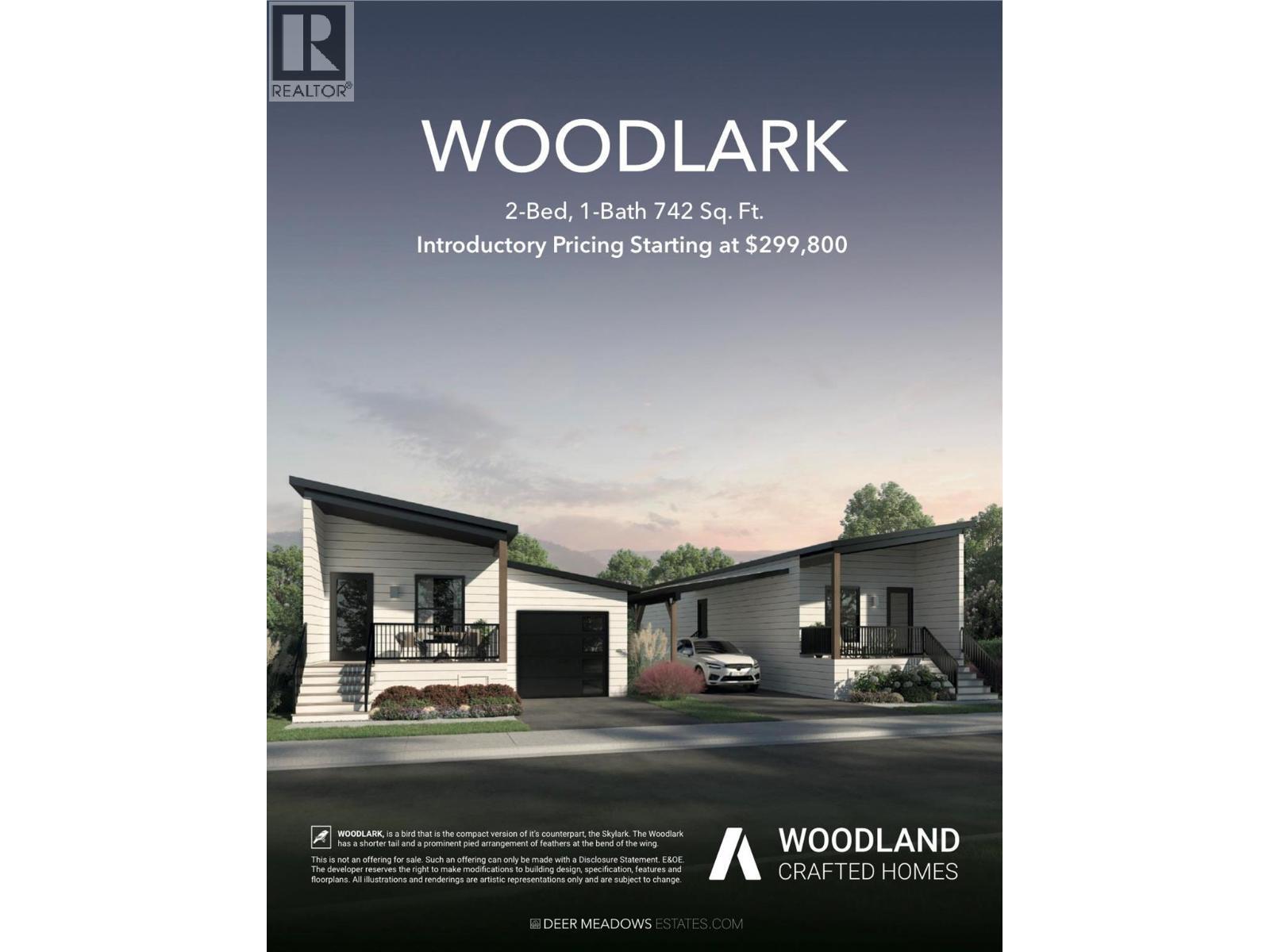 WOODLARK 2 BEDROOM Developers Rendering. Base model comes with carport as standard. - 8900 Jim Bailey Road Unit# 167, Kelowna, BC