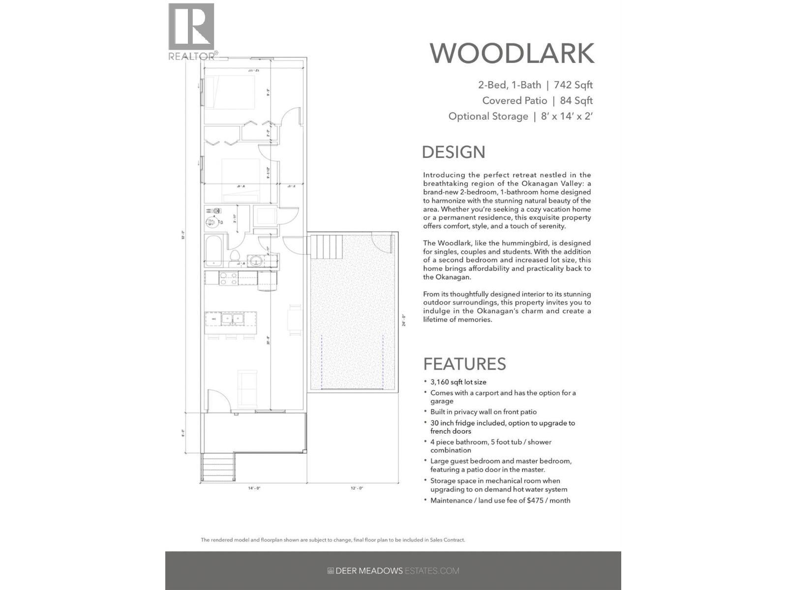 Floor Plan & Home Details - 8900 Jim Bailey Road Unit# 167, Kelowna, BC