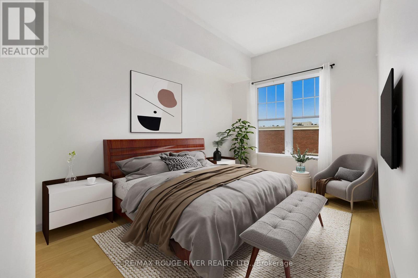 Photo has been digitally staged - 309 - 145 Third Street, Cobourg, ON - Indoor Photo Showing Bedroom