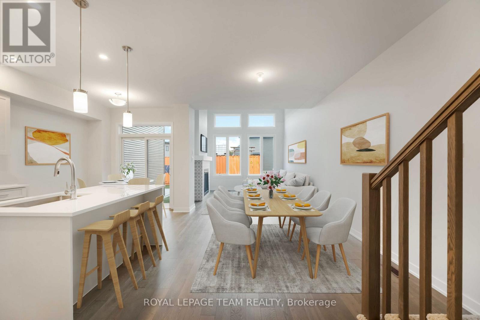 This image is virtually staged. - 91 Gartersnake Way, Ottawa, ON - Indoor Photo Showing Dining Room