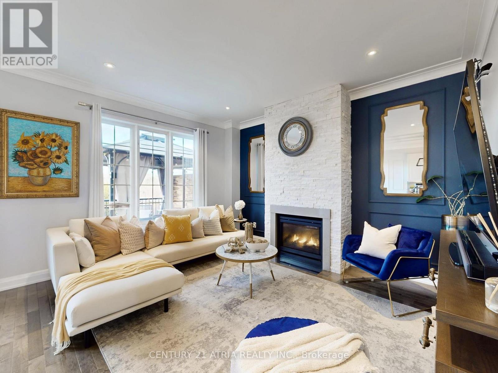 43 Stockell Crescent, Ajax, ON - Indoor Photo Showing Living Room With Fireplace