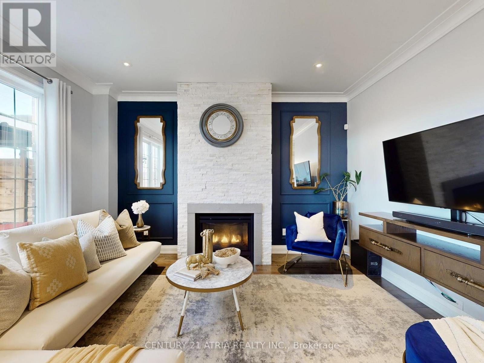 43 Stockell Crescent, Ajax, ON - Indoor Photo Showing Living Room With Fireplace