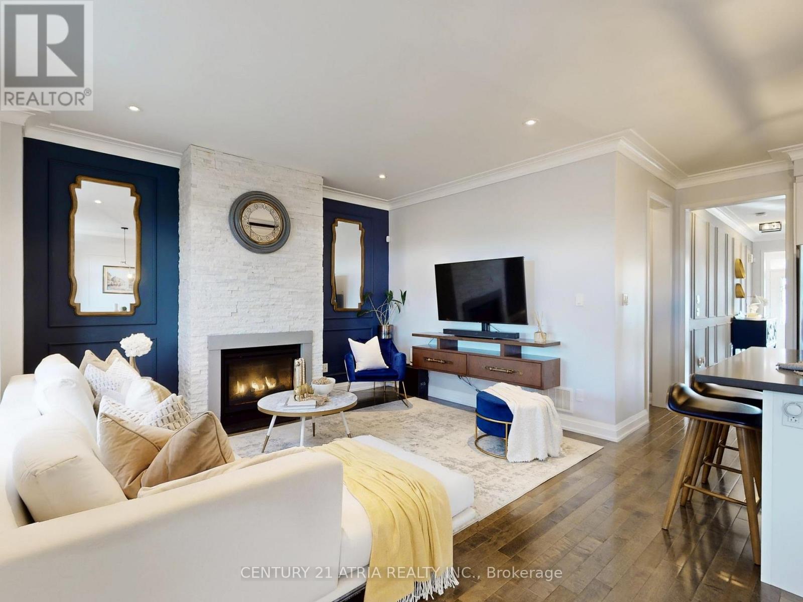 43 Stockell Crescent, Ajax, ON - Indoor Photo Showing Living Room With Fireplace