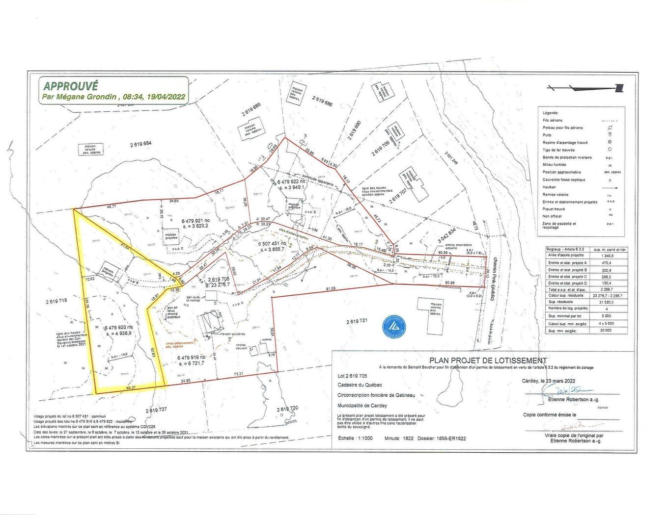 Plan (croquis) - 124C Ch. Pink, Cantley, QC