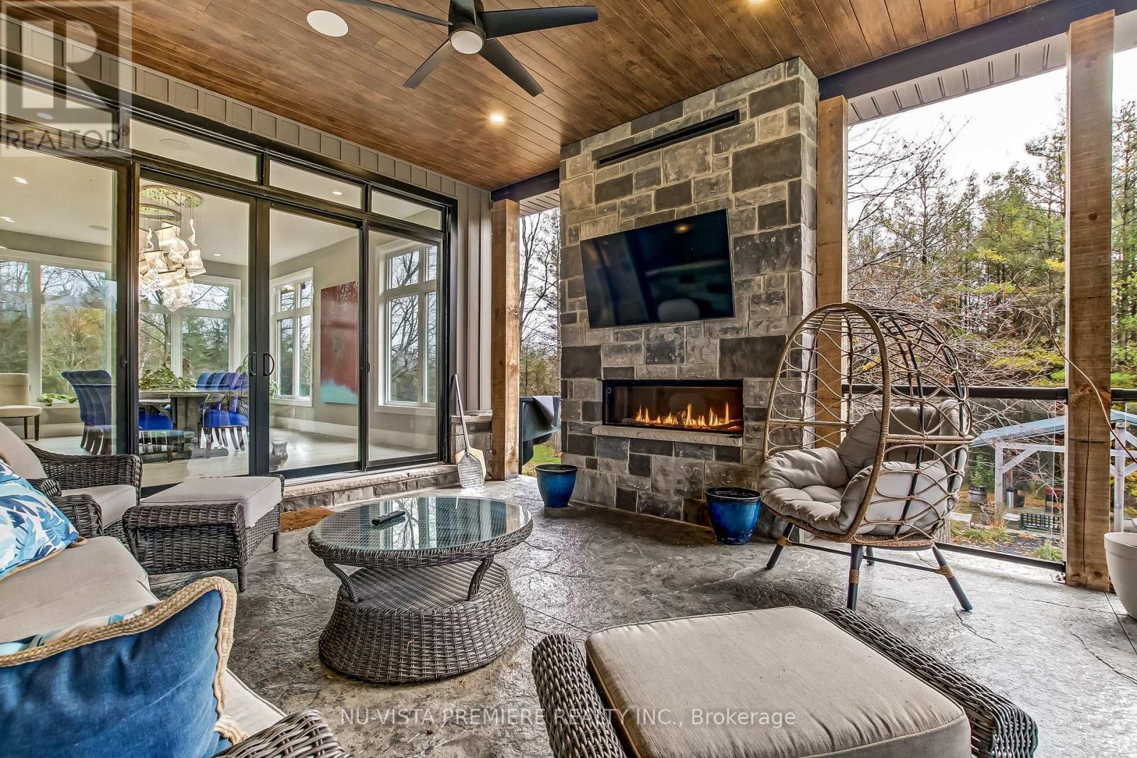 5233 Line 2 Line, Perth South (Blanshard), ON - Photo Showing Living Room With Fireplace