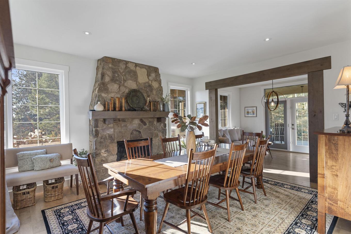 1 Leiterman Street, Kakabeka Falls, ON - Indoor Photo Showing Dining Room With Fireplace