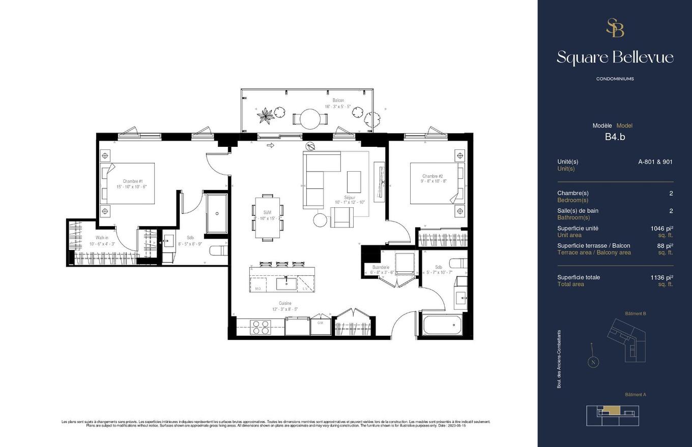 Drawing (sketch) - 901-425 Boul. Des Anciens-Combattants, Sainte-Anne-De-Bellevue, QC - Other