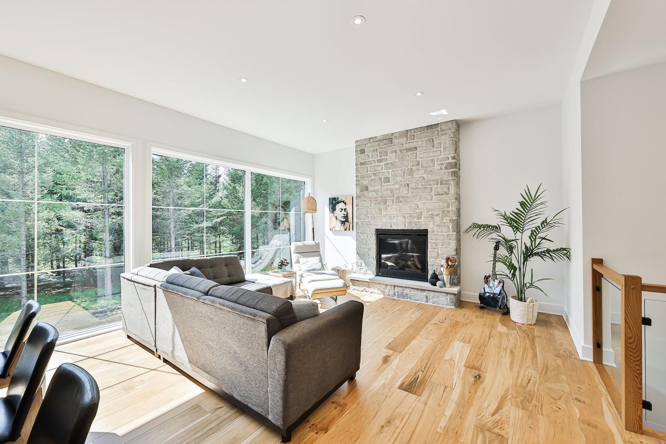 Living room - 1104 Ch. Du Massif, Piedmont, QC - Indoor Photo Showing Living Room With Fireplace