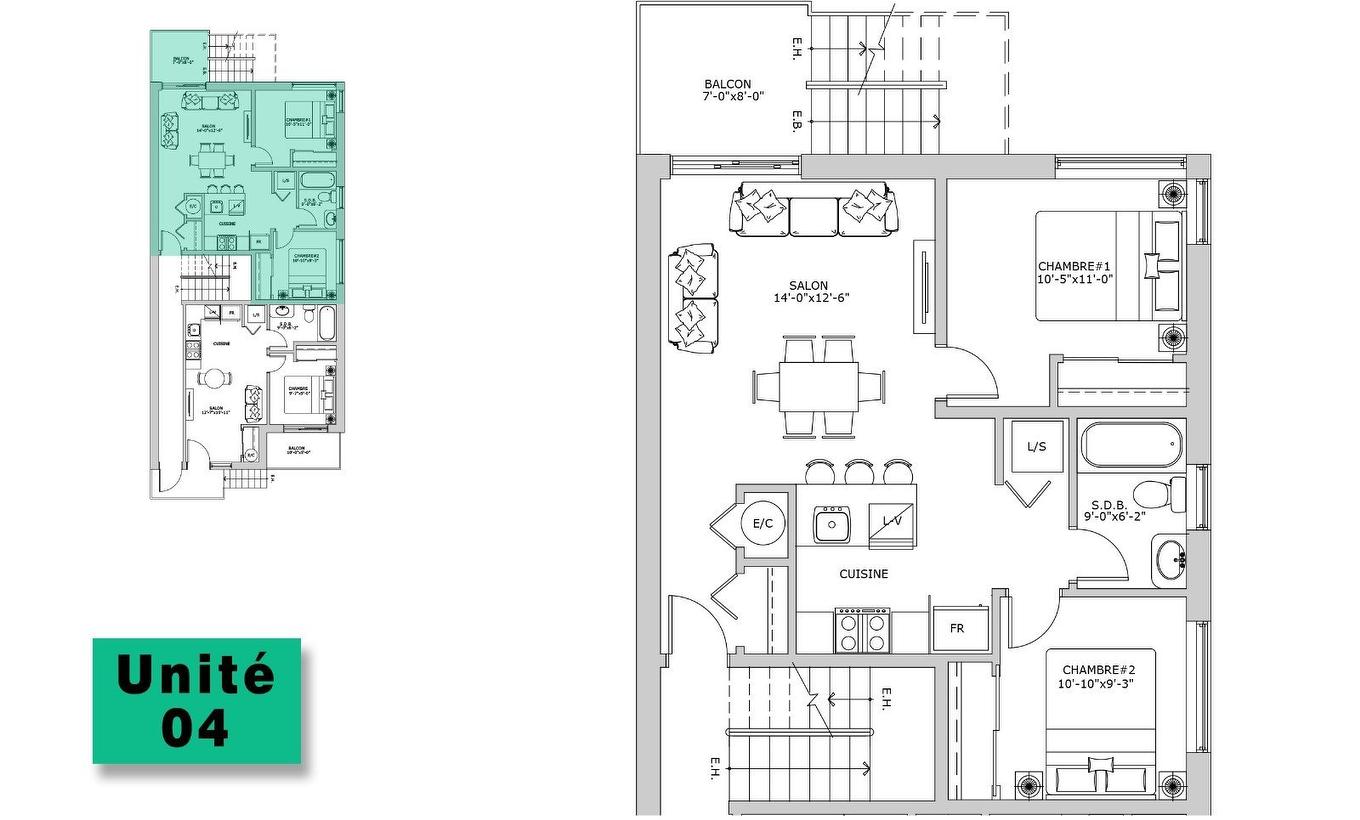 Drawing (sketch) - 4-4155 55E Rue, Montréal (Villeray/Saint-Michel/Parc-Extension), QC - Other