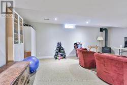 Basement Rec-room with gas fireplace -