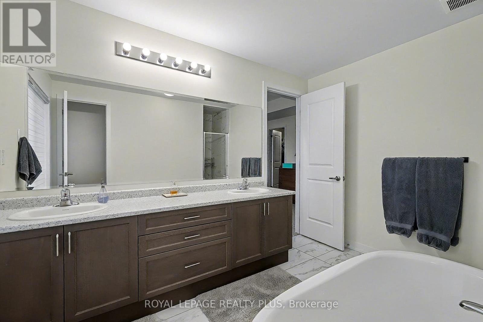 His and hers sinks; large vanity - 24 Ferguson Street, Erin, ON - Indoor Photo Showing Bathroom